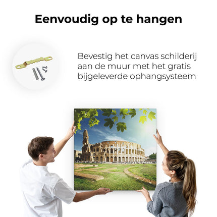 Canvas schilderij ophangen Colosseum in Rome, Italië
