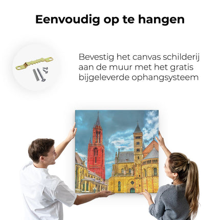 Canvas schilderij ophangen Basiliek van Sint Servaas in Maastricht