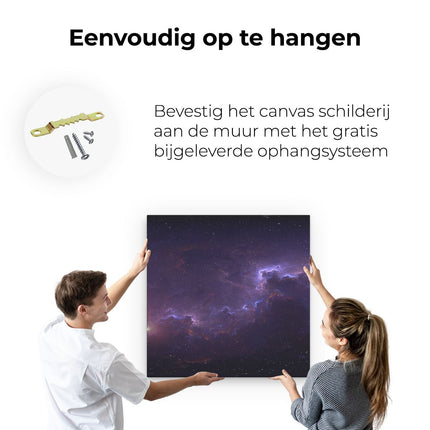 Canvas schilderij ophangen Ruimte - Heelal