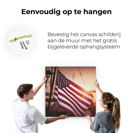 Canvas schilderij ophangen Amerikaanse Vlag - Verenigde Staten