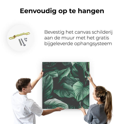 Canvas schilderij ophangen Tropische Groene Bladeren