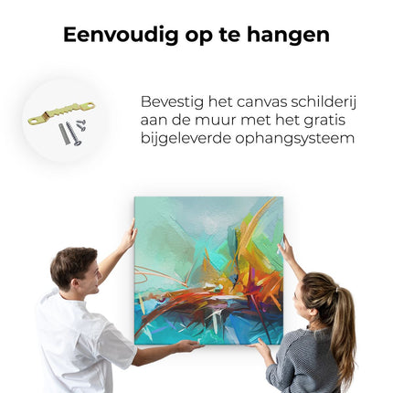 Canvas schilderij ophangen Abstracte Kunst - Kampvuur 