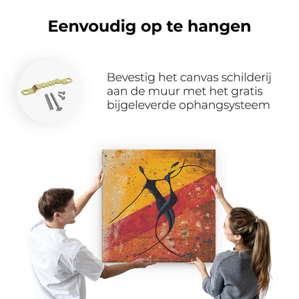 Canvas schilderij ophangen Abstracte Kunst - Dansend Afrikaans Paar