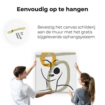 Canvas schilderij ophangen Abstracte Kunst van een Gezicht