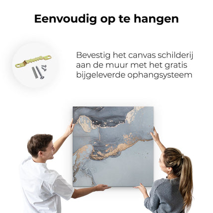 Canvas schilderij ophangen Abstracte Kunst Grijs Marmer
