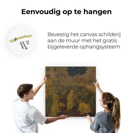 Canvas schilderij ophangen Aanbidding door de Wijzen - Leonardo da Vinci