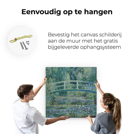 Canvas schilderij ophangen De Japanse Brug en de Waterlelies - Claude Monet