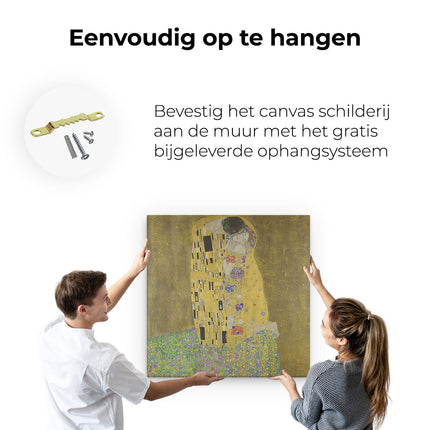 Canvas schilderij ophangen De Kus - Gustav Klimt