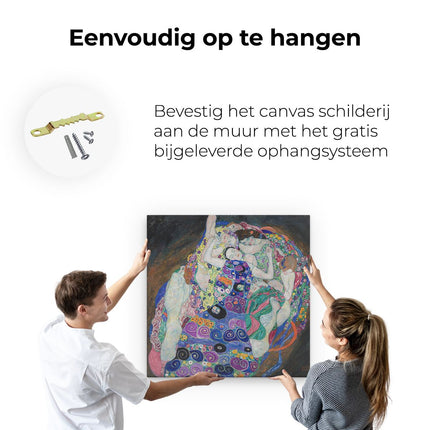 Canvas schilderij ophangen De Maagd - Gustav Klimt