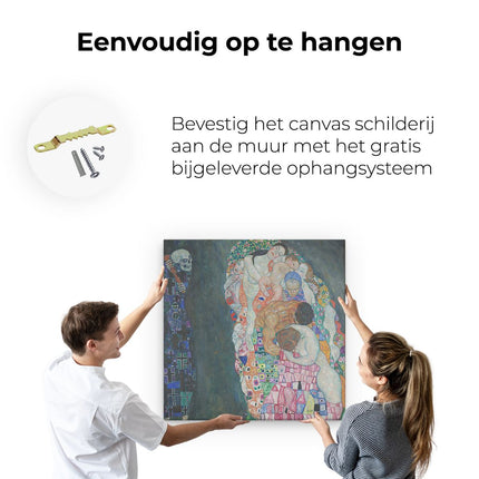 Canvas schilderij ophangen Dood en Leven - Gustav Klimt