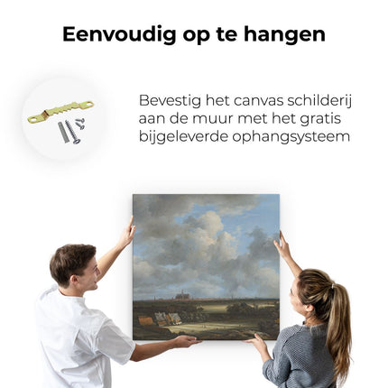 Canvas schilderij ophangen Gezicht op Haarlem met Bleekvelden - Jacob van Ruisdael