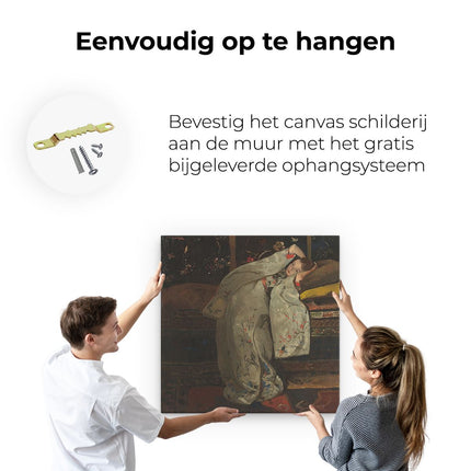 Canvas schilderij ophangen Meisje in Witte Kimono - George Hendrik Breitner