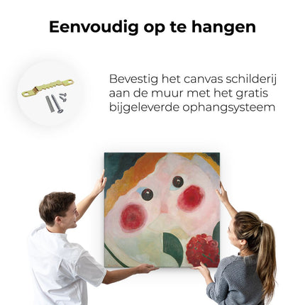 Canvas schilderij ophangen Meisje met Ranonkels - Theo van Doesburg