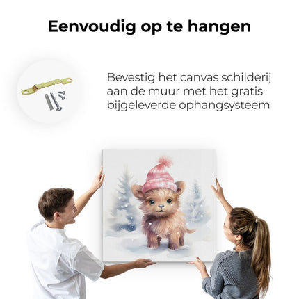 Canvas schilderij ophangen Schattige Baby Schotse Hooglander