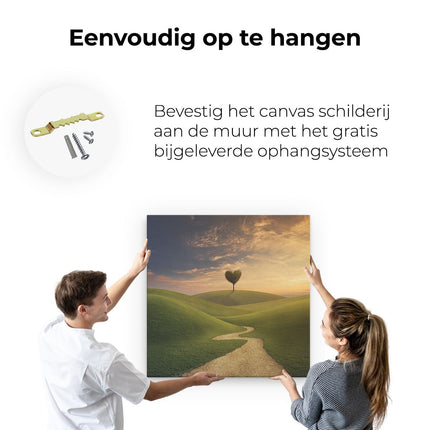 Canvas schilderij ophangen Bomenhart in de Natuur