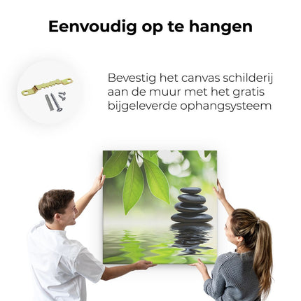 Canvas schilderij ophangen Zen Stenen in de Natuur - Relax
