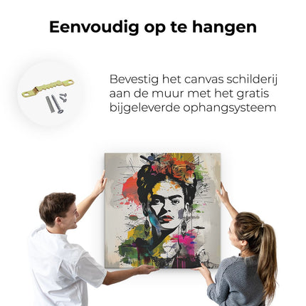 Canvas schilderij ophangen Frida Kahlo
