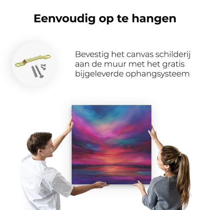 Canvas schilderij ophangen Abstract Kunstwerk van een Zonsondergang