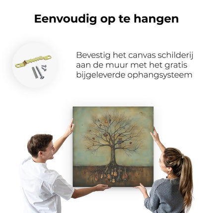 Canvas schilderij ophangen Boom Vol Muziekinstrumenten