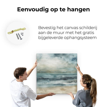 Canvas schilderij ophangen Aquarelkunstwerk van de Oceaan