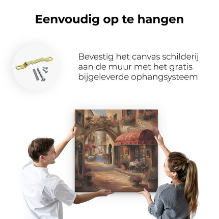 Canvas schilderij ophangen Kunstwerk van een Straatbeeld