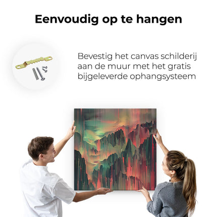 Canvas schilderij ophangen Abstract Kunstwerk van Bergen