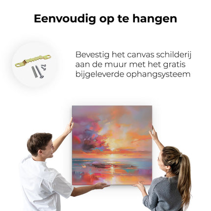 Canvas schilderij ophangen Abstract Kunstwerk van een Zonsondergang