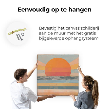 Canvas schilderij ophangen De Zon komt op boven de Oceaan