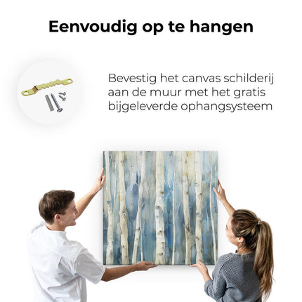 Canvas schilderij ophangen Aquarelkunstwerk van Berkenbomen