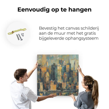 Canvas schilderij ophangen Kunstwerk van de Skyline van New York