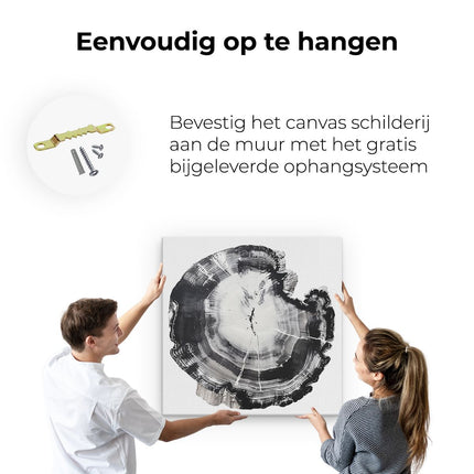Canvas schilderij ophangen Zwart Wit Deel van een Boom