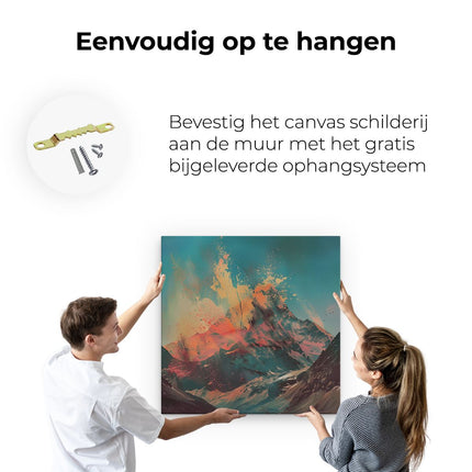 Canvas schilderij ophangen Abstract Kunstwerk van een Berg