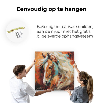 Canvas schilderij ophangen Kunstwerk van een Paard