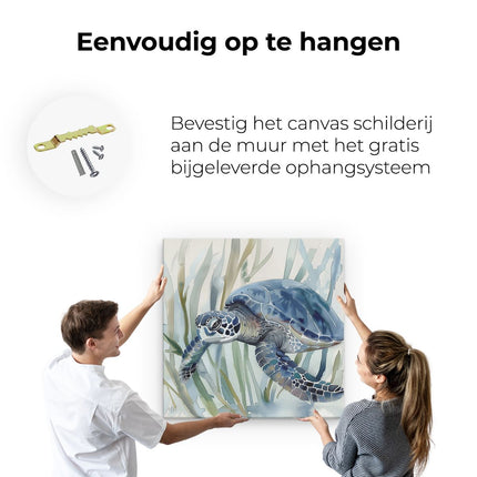 Canvas schilderij ophangen Aquarelkunstwerk van een Zeeschildpad