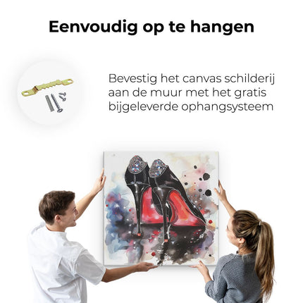 Canvas schilderij ophangen Christian Louboutin Hoge Hakken