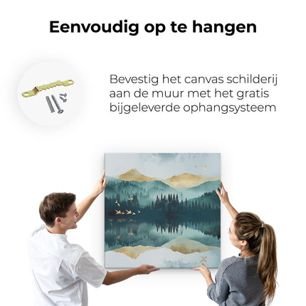 Canvas schilderij ophangen Vogels Vliegen over een Meer