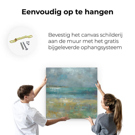 Canvas schilderij ophangen Abstract Kunstwerk van een Strand met Wolken