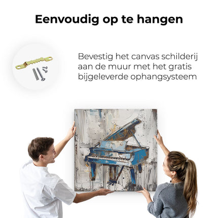 Canvas schilderij ophangen Abstract Kunstwerk van een Blauwe Piano