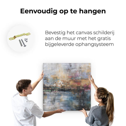Canvas schilderij ophangen Abstract Kunstwerk met veel Kleuren