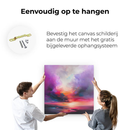 Canvas schilderij ophangen Abstract Kunstwerk van een Zonsondergang
