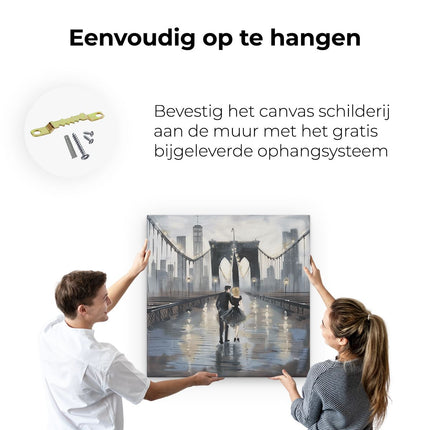 Canvas schilderij ophangen Brooklyn Brug Brooklyn Brug Brooklyn Brug Brooklyn Brug Brooklyn Brug Brooklyn Brug