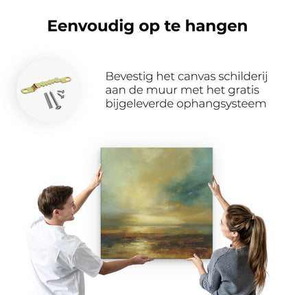 Canvas schilderij ophangen Abstract Kunstwerk van een Zonsondergang