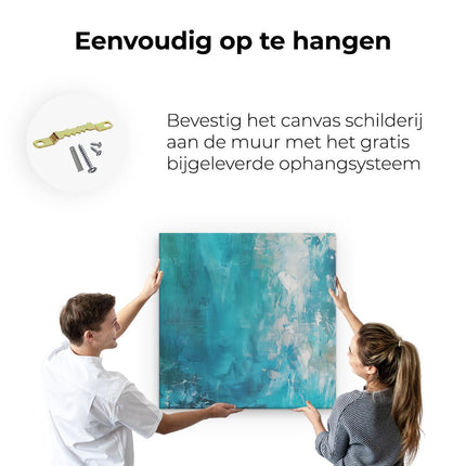 Canvas schilderij ophangen Abstract Kunstwerk van Blauw en Wit