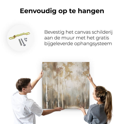 Canvas schilderij ophangen Abstract Kunstwerk van Berkenbomen