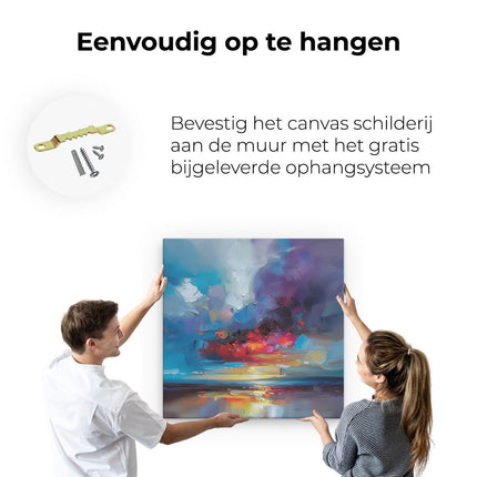Canvas schilderij ophangen Abstract Kunstwerk van een Zonsondergang
