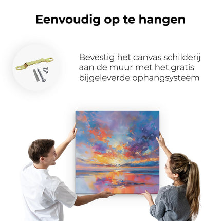 Canvas schilderij ophangen Abstract Kunstwerk van een Zonsondergang