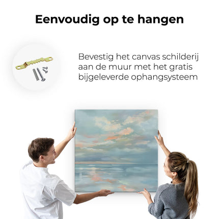Canvas schilderij ophangen Kunstwerk van Wolken boven het Water