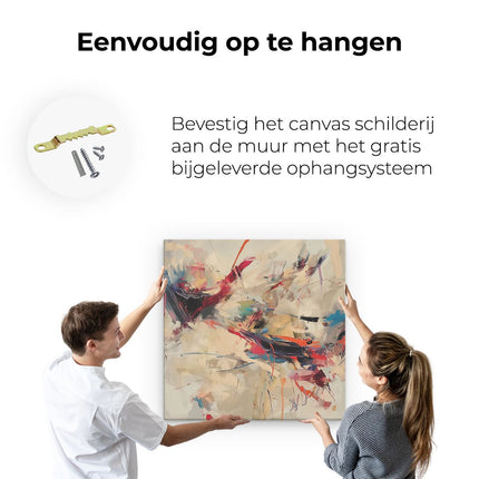 Canvas schilderij ophangen Abstract Kunstwerk met veel Kleuren