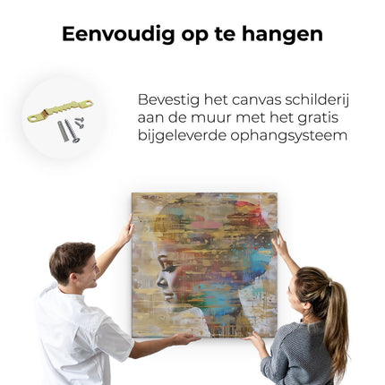 Canvas schilderij ophangen Abstract Kunstwerk van het Gezicht van een Vrouw