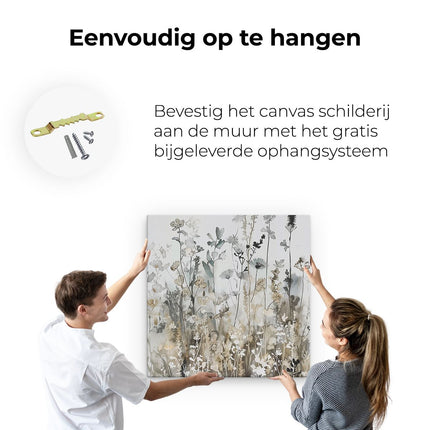 Canvas schilderij ophangen Aquarelkunstwerk van Wilde Bloemen